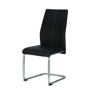 China Modern Design Home Furniture Black Faux Leather Upholstered Cantilever Dining Chair for sale