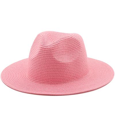 China L2354 Summer Outdoor Amphitheater Women's Beach Umbrella Gentleman's Brim Fedora Hats Wide Brim Panama Straw Hat Men's Panama Sun Hat Formal Brim Fedora Hats for sale