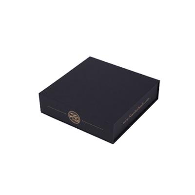 China Recyclable Customize Logo Design Magnetic Lock Box Custom Folding Gift Black Box With Magnet Lid for sale