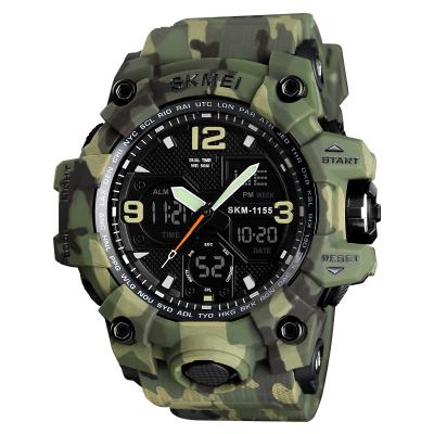 China Non-specific Skmei 1155 Fashion Sports Digital Time Army Watches Dual Block Tangan Men's Military Digital Watch for sale