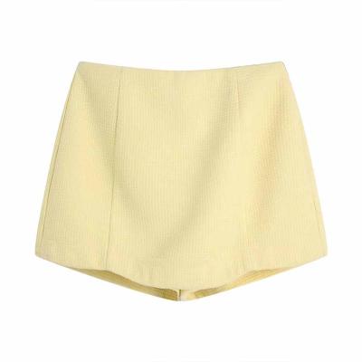 China BMURHMZA2022 New Anti-wrinkle women's spring textured culottes side zipper women's summer shorts and summer fashion mid-waist for sale