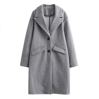 China ZA2021 S.M. BM UR Single Breasted Lapel Autumn New Long Sleeve Viable Off The Shoulder Long Sleeve Women's Anorak Coat for sale