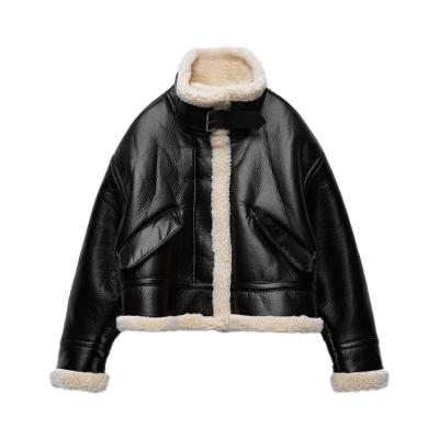 China BMURHM ZA2021 European and American women's ladies short straight fur long-sleeved short jacket autumn/winter viable style new for sale