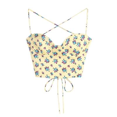 China BMURHMZA2022 Women's new spring strap back top women viable and summer style fashion printing ladies short sexy camisole for sale