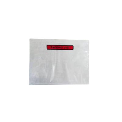 China 20 New Products Slip Documents Plastic Envelopes Self Adhesive Clear Packing List Smooth Outer Bag for sale