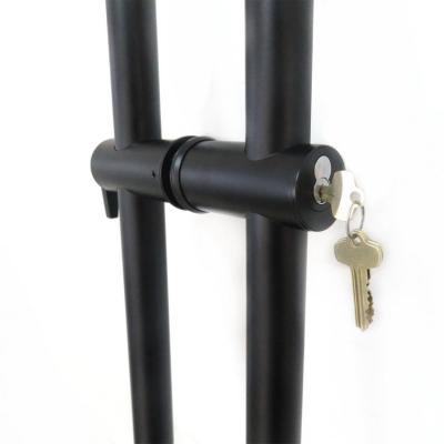 China Modern Black Powder Coating Door Handle Pull Handle For Entry Door Handle Glass Lock for sale