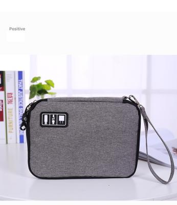 China Double Layers Folding Travel Data Cable Organizer Electronics Accessories Carry Bag Oxford Digital Storage Bags for sale