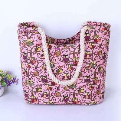 China Cute Owl Bag Large Canvas Shoulder Bags Women Messenger Bag Fashion Shopping Tote Large for sale