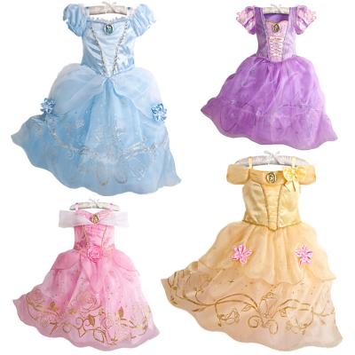 China Polyester Child Princess Dress Girl Summer Fancy Party Clothes Rapunzel Sleeping Beauty Christmas Carnival Costume Kids for sale