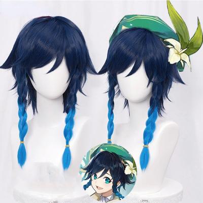 China Other Unisex Braid Wigs Anime Cosplay Genshin Impact Venti Cosplay Wig Heat Resistant Halloween Synthetic Wigs for sale