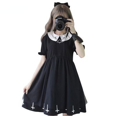 China Cute Girl Streetwear Lolita Dress Harajuku Fashion Cross Spandex Cosplay Female Japanese Soft Dress Star Tulle Style Soft Dress for sale