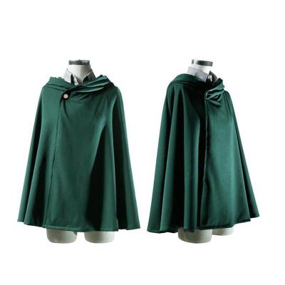 China Japanese Polyester Hoodie Attack On Titan Coat Shingek No Kyojin Legion Costume Anime Cosplay Green Overwatch Cape for sale