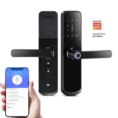 China Waterproof Biometric Fingerprint Door Lock Password Digital Card Tuya WIFI Smart Lock F2F for sale