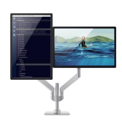 China Hot Selling High Quality Aluminum Ergonomic Alloy Bestand Amazon Ebay Dual Height Adjustment LCD Monitor Ergonomic Bracket for sale