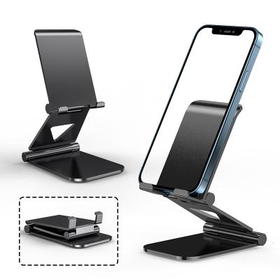 China Aluminum Stand Adjustable Durable Portable Desktop Metal Mobile Phone Foldable Stand for sale