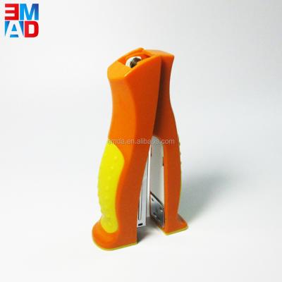 China Fancy Plastic Desktop Handi Stapler Plastic Manual Stapler Stand Up Stapler With Soft Rubber Grips for sale