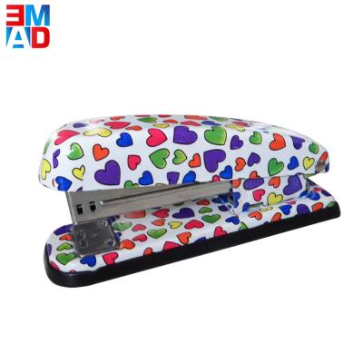 China New Design Metal Handbook 24/6 Staples Floral Fancy Floral Novelty Printed Stapler for sale