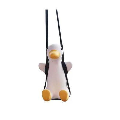 China Cute/Cartoon 2023 Cute Duck Car Pendant Interior Rearview Mirror Swing Hanging Charms Ornament Resin Decoration Auto Car Accessories for sale