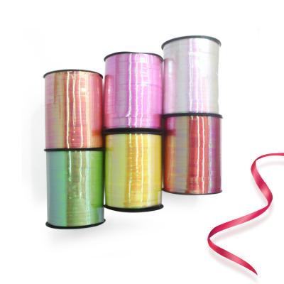 China Party factory wholesale 500 yards 370m color laser foil balloon decoration plastic ribbon ribbon for gift box balloon for sale