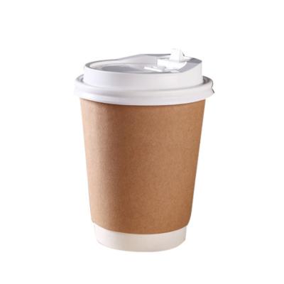 China Custom Disposable Kraft Paper Cup Coffee Color Paper Cup Disposable Kraft Paper Cup With A Lid for sale