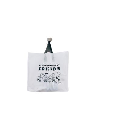 China Wholesale Printing Carrier Bags Clear Plastic Moisture Proof Shopping Bags With Soft Loop Handles for sale