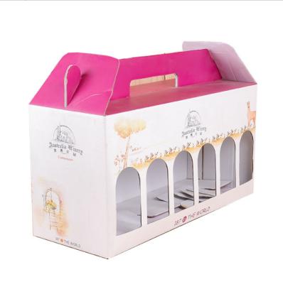 China Recycled materials custom food handheld gift box windowed corrugated packing box for sale