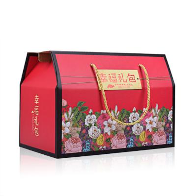 China Custom Portable Dry Corrugated Wholesale Gift Box Seafood Cooked Food Gift Box Biodegradable Corrugated Color Box for sale