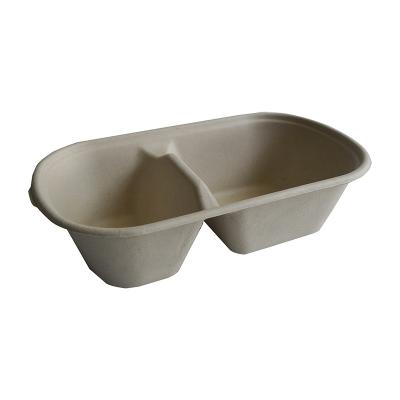 China Disposable Biodegradable Take Out Food Containers Pulp Plant Paper Pulp Box for sale