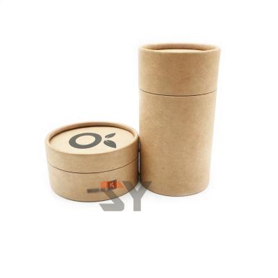 China Custom eco-friendly biodegradable cylinder packaging tube paper box for tea/herb/coffee/snack/food packaging for sale