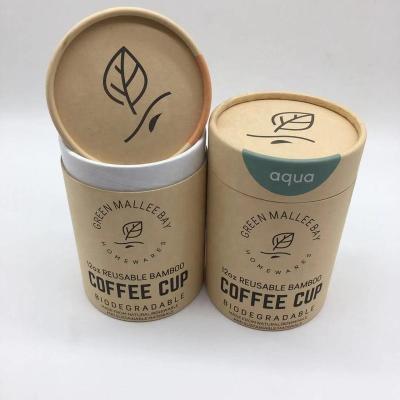 China Handmade Customize Round Biodegradable Paper Tube For Coffee Cup Or Glass Bottle for sale