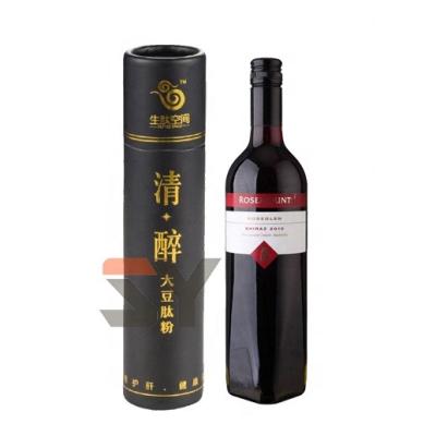 China Handmade custom wine bottle paper tube, kraft paper tube packaging box for wine for sale