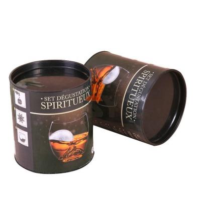 China Custom Handmade Eco Glass Tea Gift Tea Canister Paper Cup Canister Paper Cup Tea Tin Can With Compound Metal Airtight Lid for sale