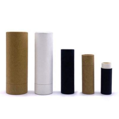 China Recycled Biodegradable Materials Eco Custom Containers 2oz 1oz Lip Balm Packaging Kraft Paper Cosmetic Tube for sale