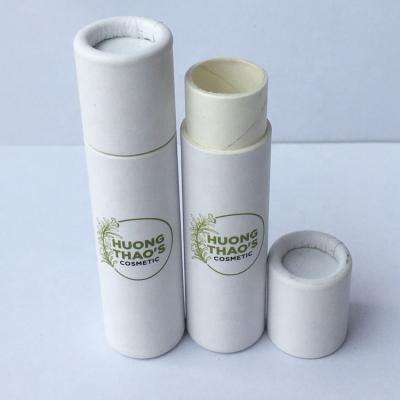 China Eco Friendly Recycled Materials Cardboard Containers Empty Cosmetic Biodegradable Lip Balm Lift Up Kraft Paper Tube for sale