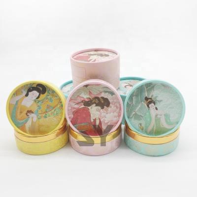 China Biodegradable Luxury Cardboard Paper Cosmetic Jars With Gold Lining for sale