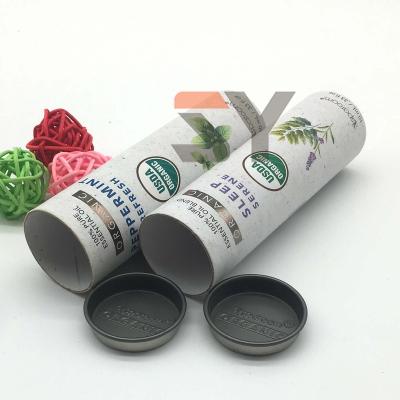 China Recycled Materials Box Custom Kraft Cardboard Paper Tube With Iron Lid Cover for sale