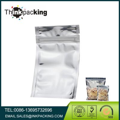 China Custom Printed Folding Aluminum Foil Bag, Silver Foil Laminated Bag, Plastic Zip Lock Bag for sale