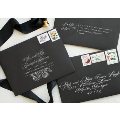 China Promotion regular 5X7inch black envelope, thicker cardboard envelope box, booklet wedding envelope c5 for sale