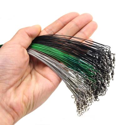 China 20pcs/lot Steel Wire Leader Sink Line With 10/15/20/30cm Fishing Accessory 3 Colors Olta Leadcore Leash Swivel Anti-bite Fishing Line for sale