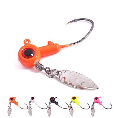 China General 5Pcs/Lot Fishing Metal Spinner Spoon 1.75G/3.5G Hook Crank Jig Head Hooks With Sequins Sea Fishing Tackle for sale