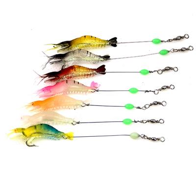 China General Silicon Fishing Tackle Lures Luminous Shrimp Lures 6g 7 Color Soft Baits 8cm Carp Artificial Fishing Tackle for sale