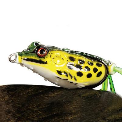 China Double Hooks13g General Ray Frog Artificial Crank Soft Bait Water Fishing Frog Soft Lures Top Fishing Tackle for sale