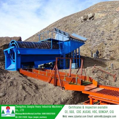 China Sand/gravel screening/MSW processing high efficient alluvial gold washing plant/moving gold trommel screen gold placer for sale