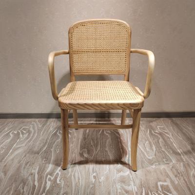 China Regular Nordic Style Natural Rattan Dining Chair For Restaurant Cafe Leisure Cane Back Dining Chair for sale