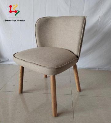 China Fabric Dining Chair Simple Design Modern Armless Fabric Dining Chair With Wooden Legs for sale