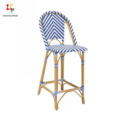 China French Home Furniture/Wooden Furniture/Commercial Furniture Restaurant Furniture Bistro Bar Chairs Outdoor Rattan Bar Stool For Cafe Shop for sale