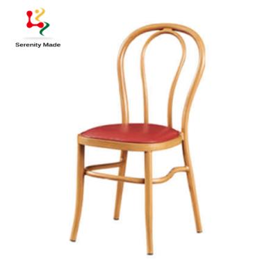 China Wholesale Price Modern Stackable Metal Aluminum Bentwood Dining Banquet Chairs for sale