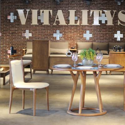 China Modern Commercial Restaurant Tables And Wooden Dining Chairs Chairs With PU Leather Seat for sale