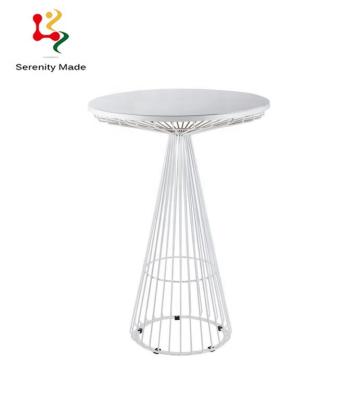 China Super Comfortable High Quality Stylish Coffee Tables Events Furniture Event Rental Party Wedding Round Metal Bar Table for sale