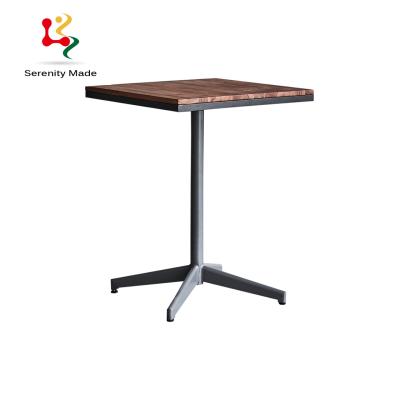 China Modern Industrial Style Teak Wood Top Metal Base Dining Tables For Bar Use for sale